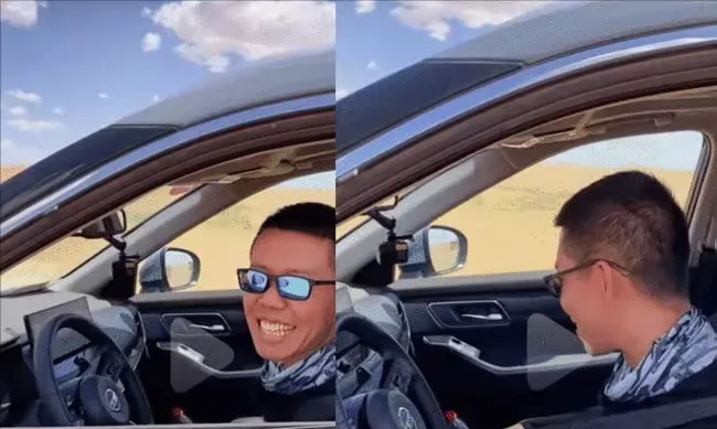 "我们颜宇鹏驾驶三缸奇骏沙漠奇骏颜宇鹏颜宇鹏沙漠真是太好玩了