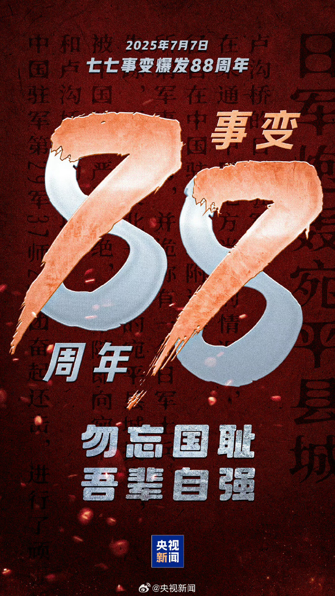 1937年7月7日永不敢忘 1937年7月7日,七七事变爆发,日本侵略者悍然