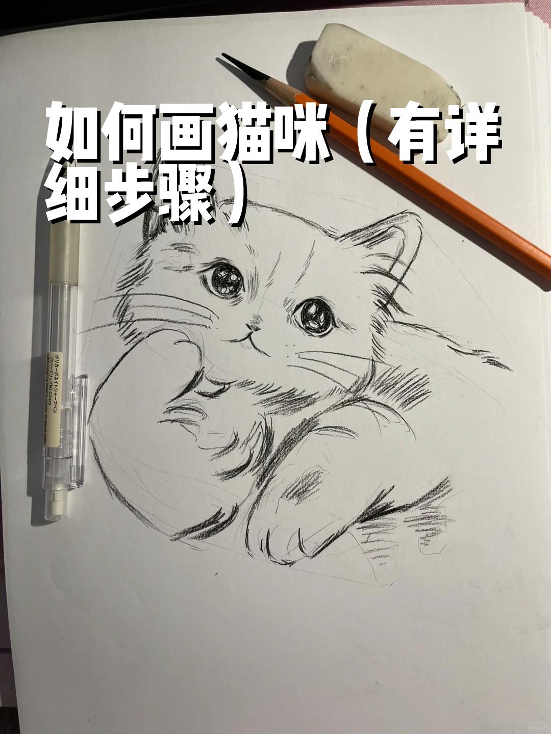 猫咪素描画法步骤图片图片