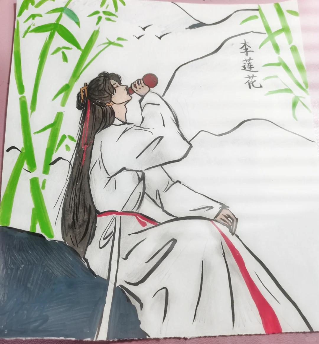 一年级学生自信临摹(李莲花) 哈哈哈,标题党啦,其实是初一年级,怎么不