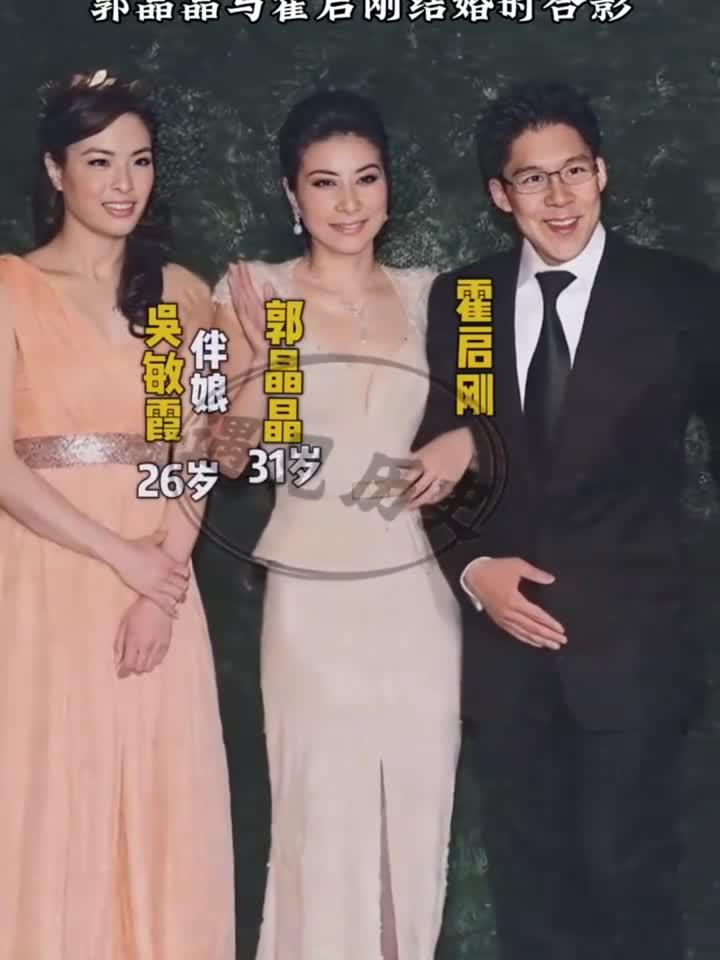 2012年,郭晶晶霍启刚结婚时和伴娘伴郎合影