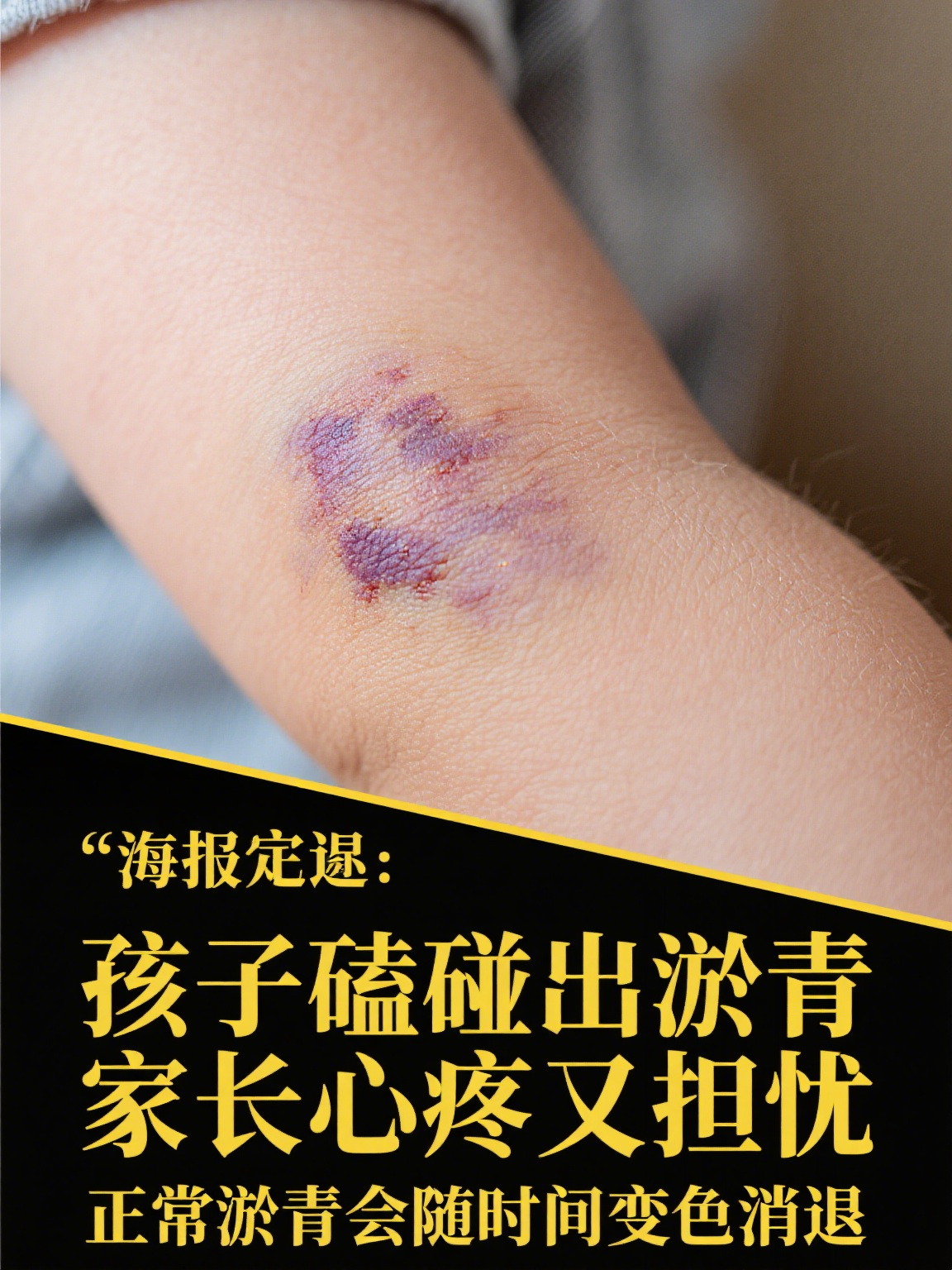 当看到孩子身上出现淤青,家长们往往会十分心疼且担忧