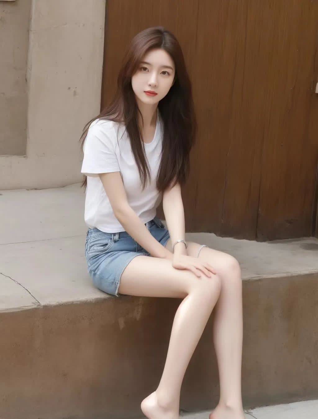 牛仔短裙,#可爱迷人的少女