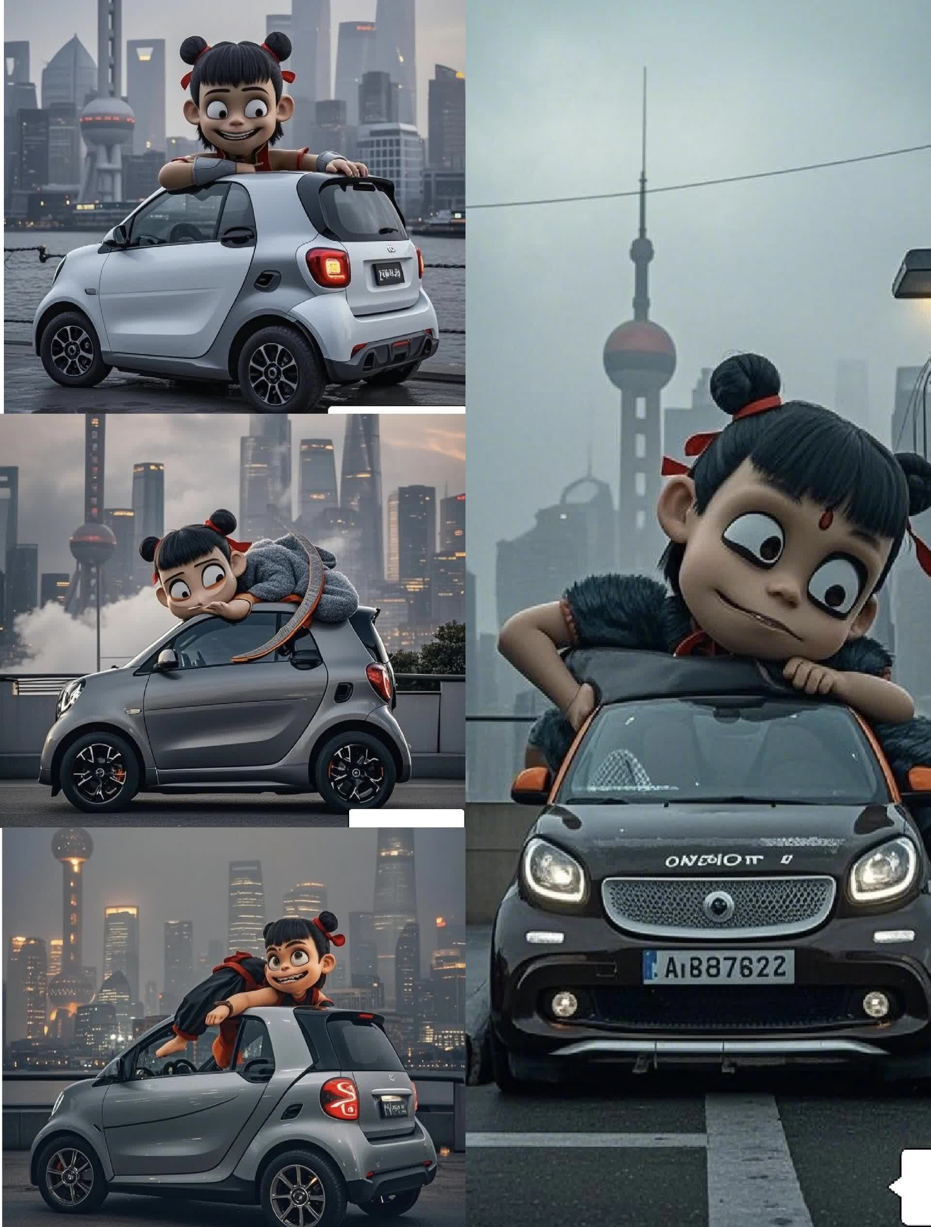 小巧灵活的smart汽车,操控自如,让你在城市街道上轻松穿梭