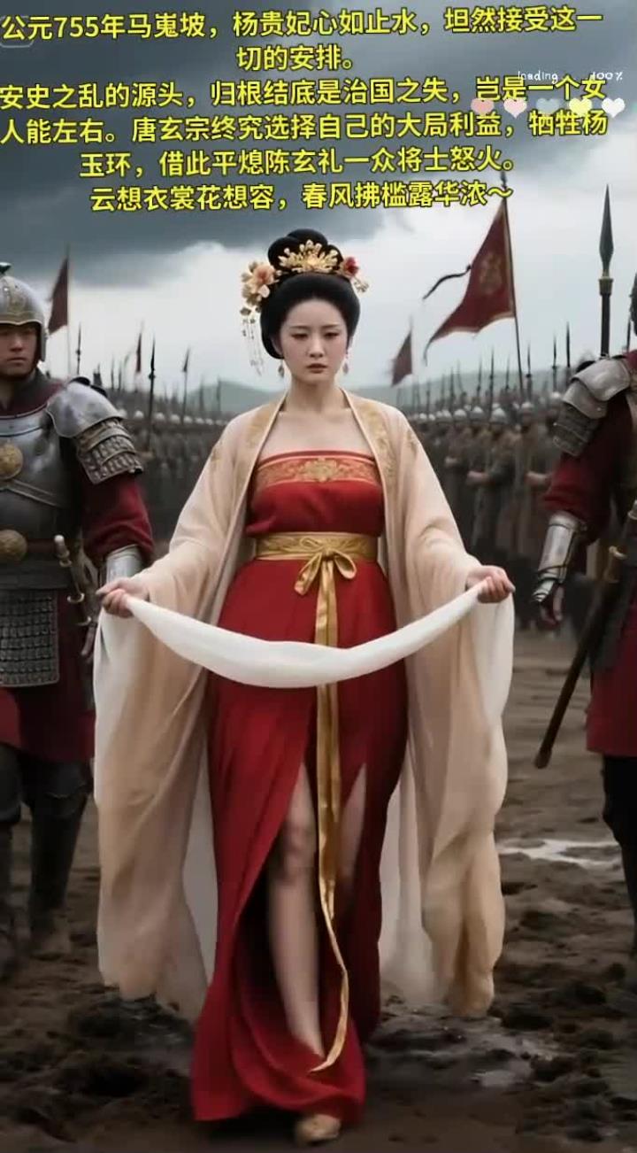 公元755年马嵬坡,杨贵妃心如止水,坦然接受这一切的安排