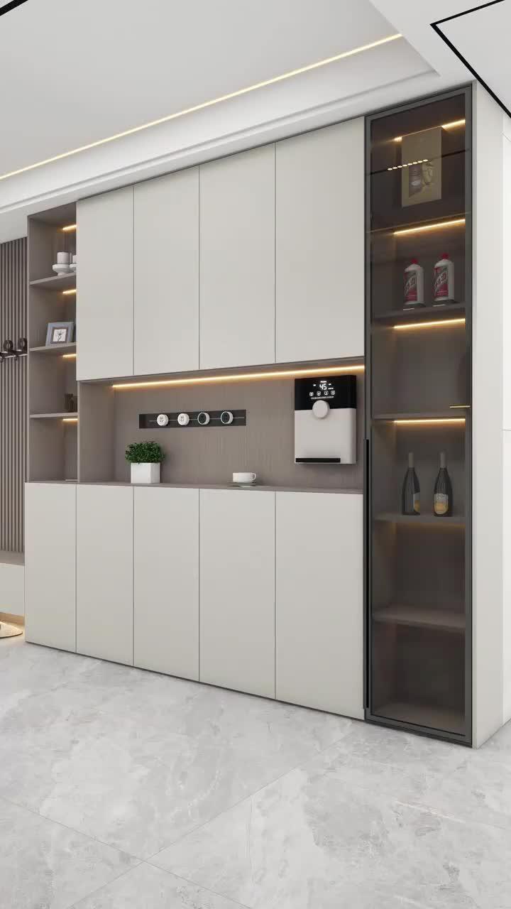 入户鞋柜酒柜一体设计