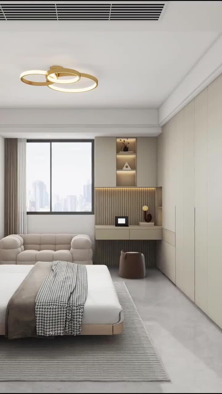 家装效果图～卧室装修 奶油风卧室设计分享