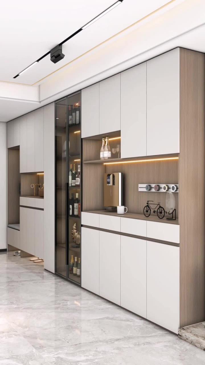 入户鞋柜,酒柜一体设计