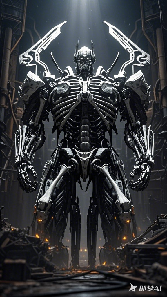 黑化骨化的变形金刚生化机器人ai绘画壁纸