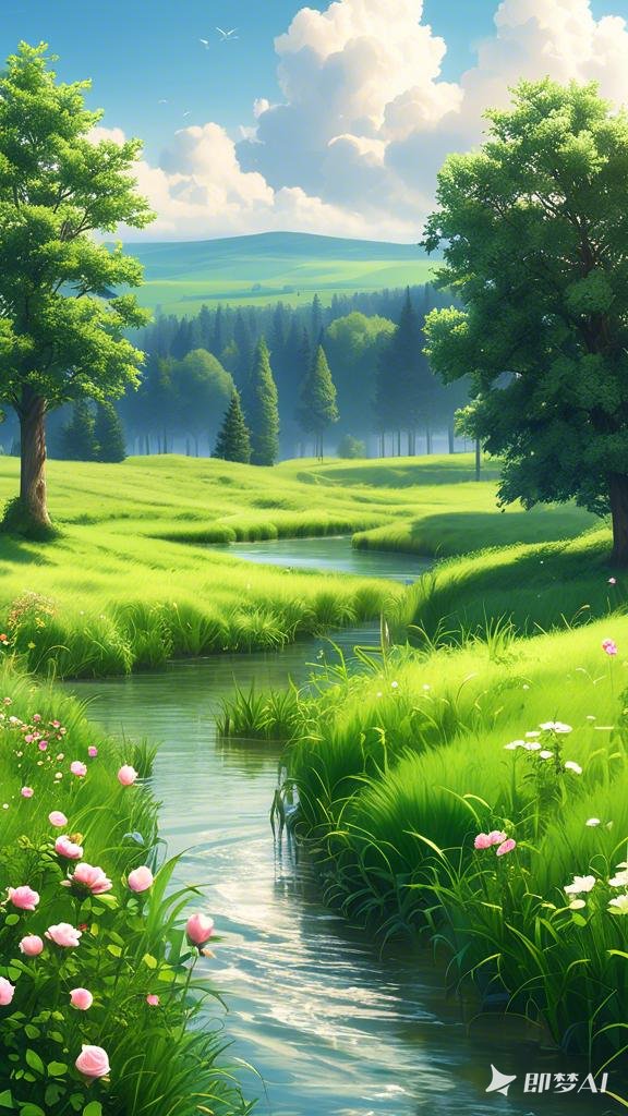 动漫插画风格梦幻美景ai绘画手机壁纸分享