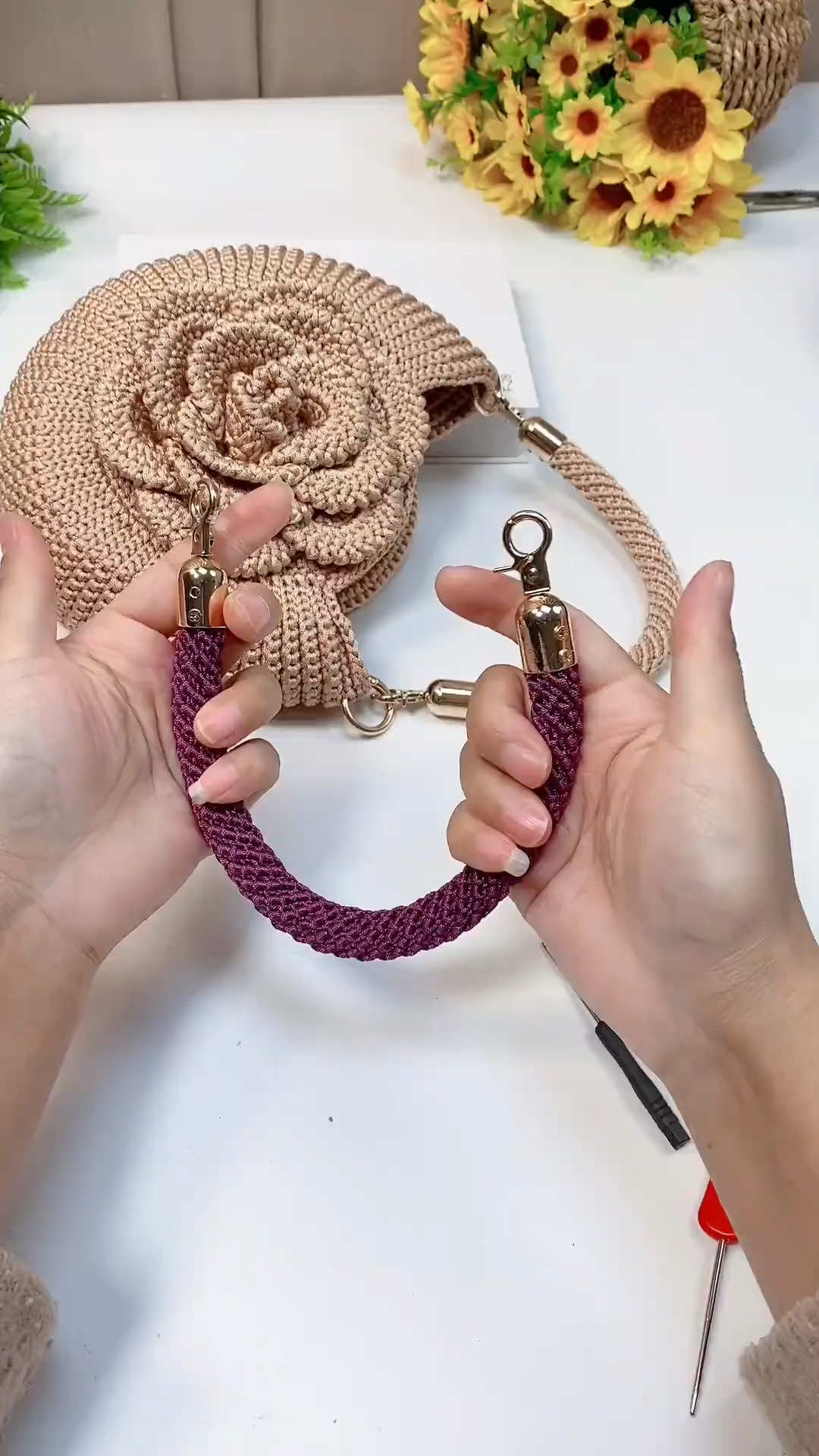 纯手工钩织包包带子