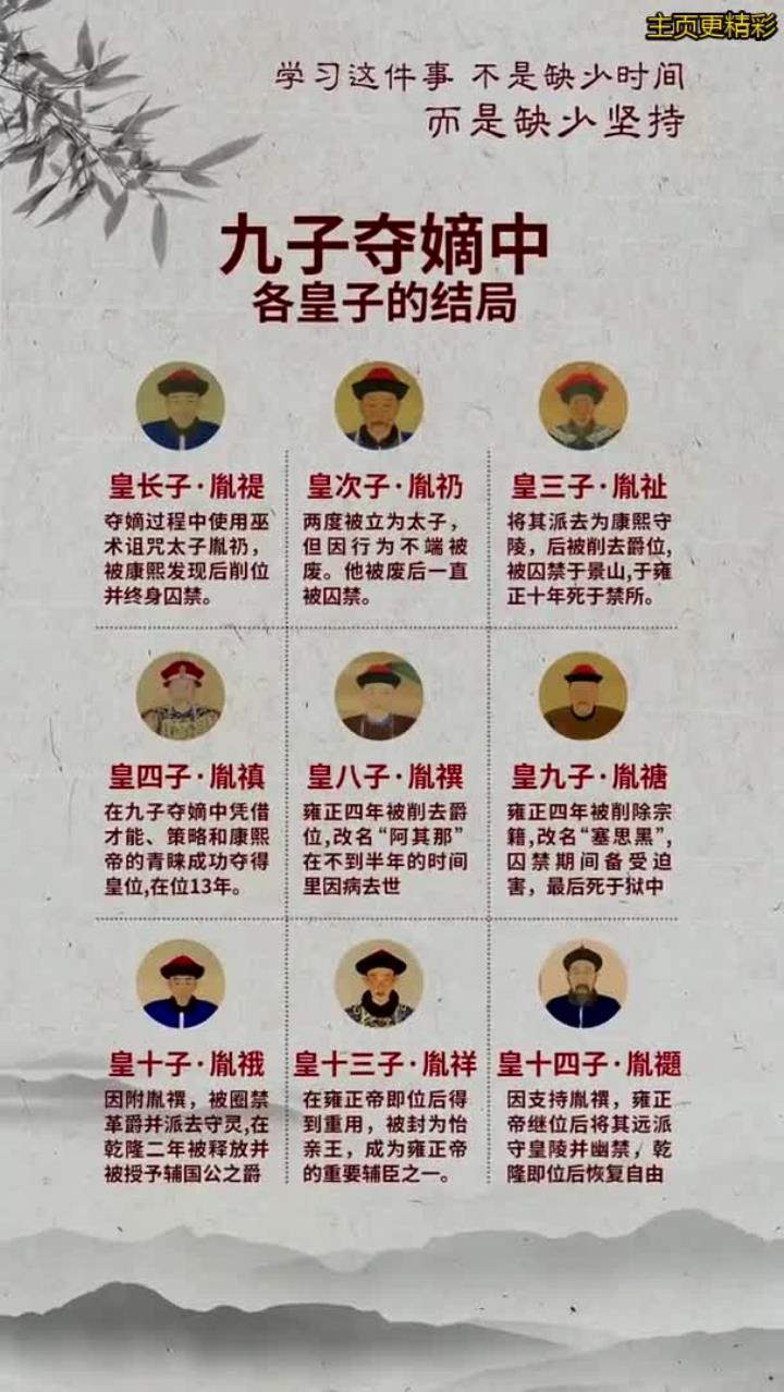 九龙夺嫡演员表介绍全部