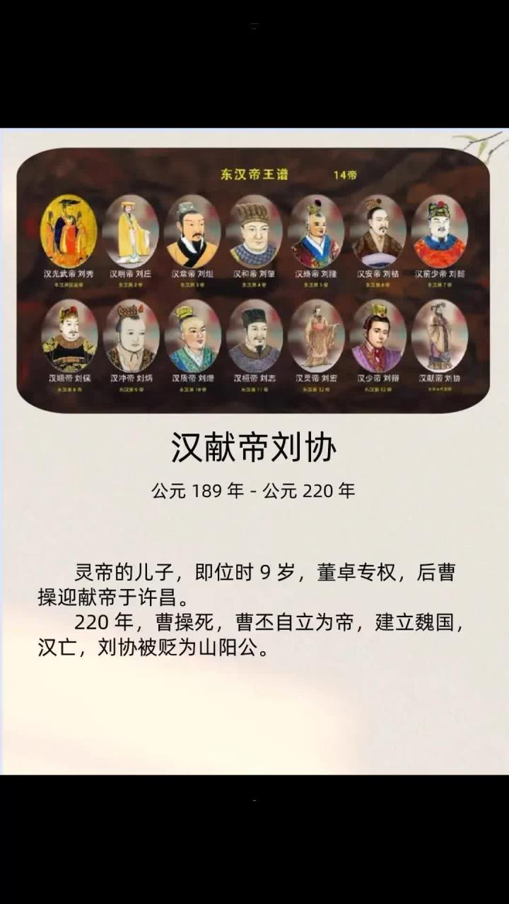 汉献帝刘协是刘邦几世