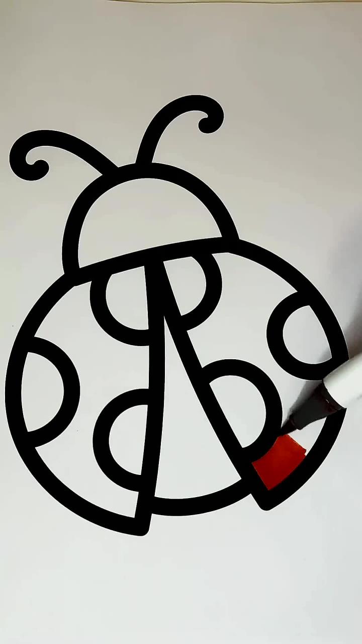 画一个可爱的瓢虫吧