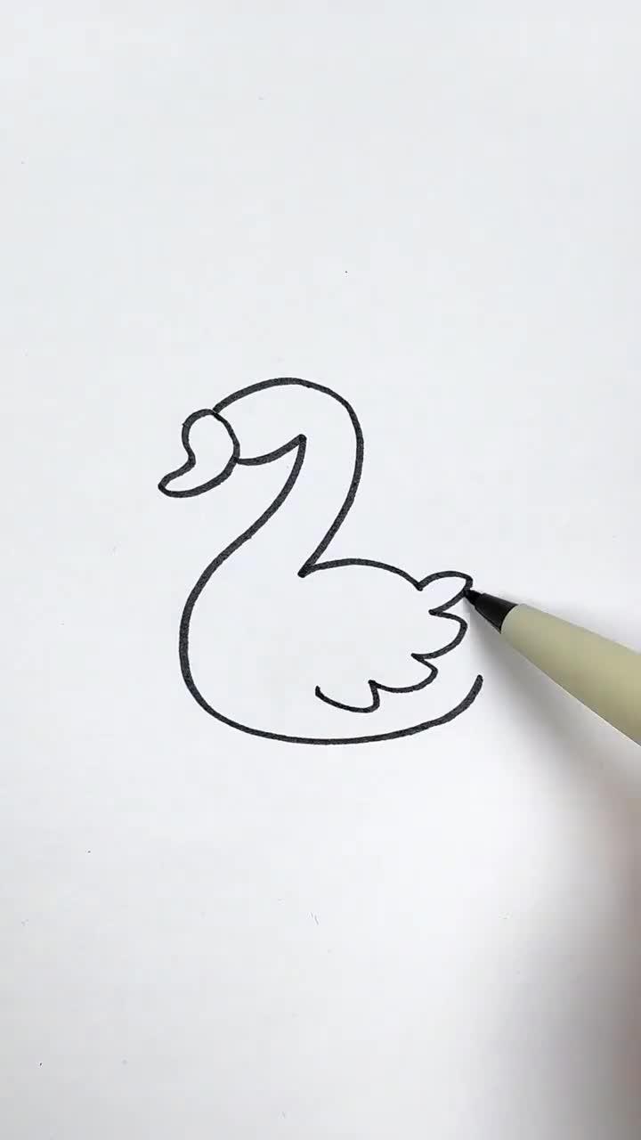 大白鹅这样画简单又可爱