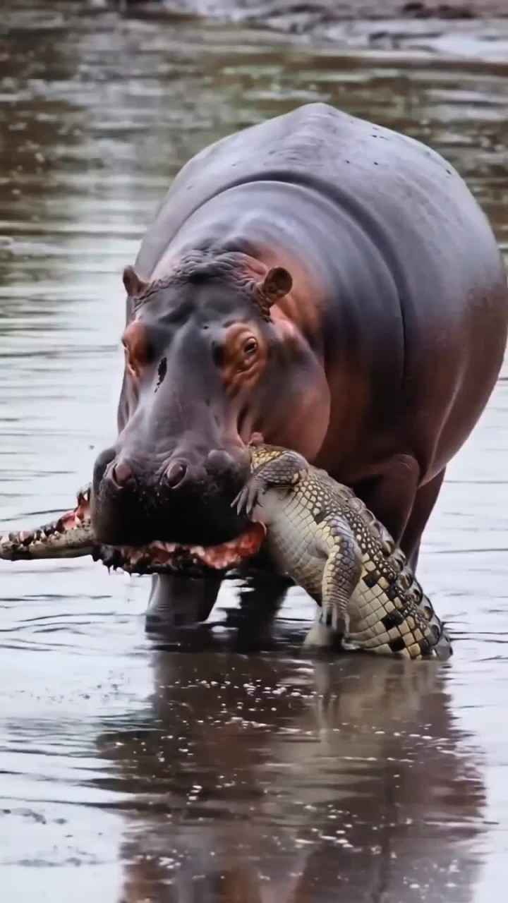 河马的咬合力好强