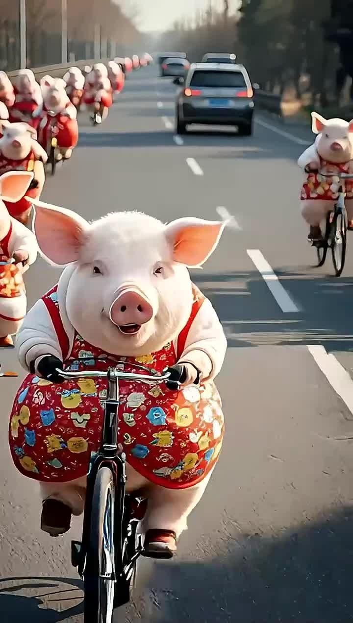 猪猪骑车出游咯