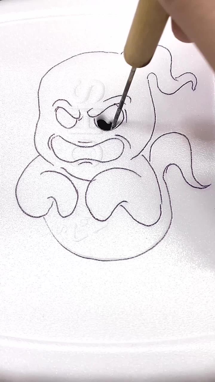 画一个愤怒的小幽灵