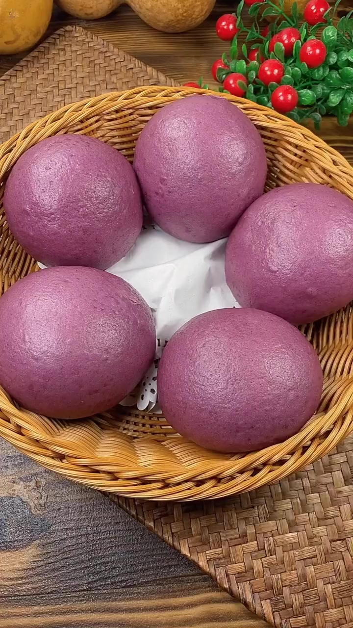 大家快点做起来吧紫薯馒头