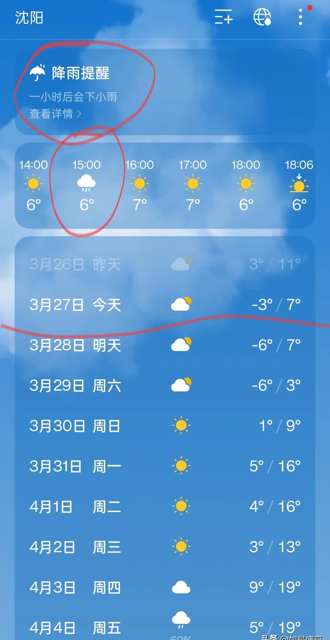 沈阳预报天气今日情况
