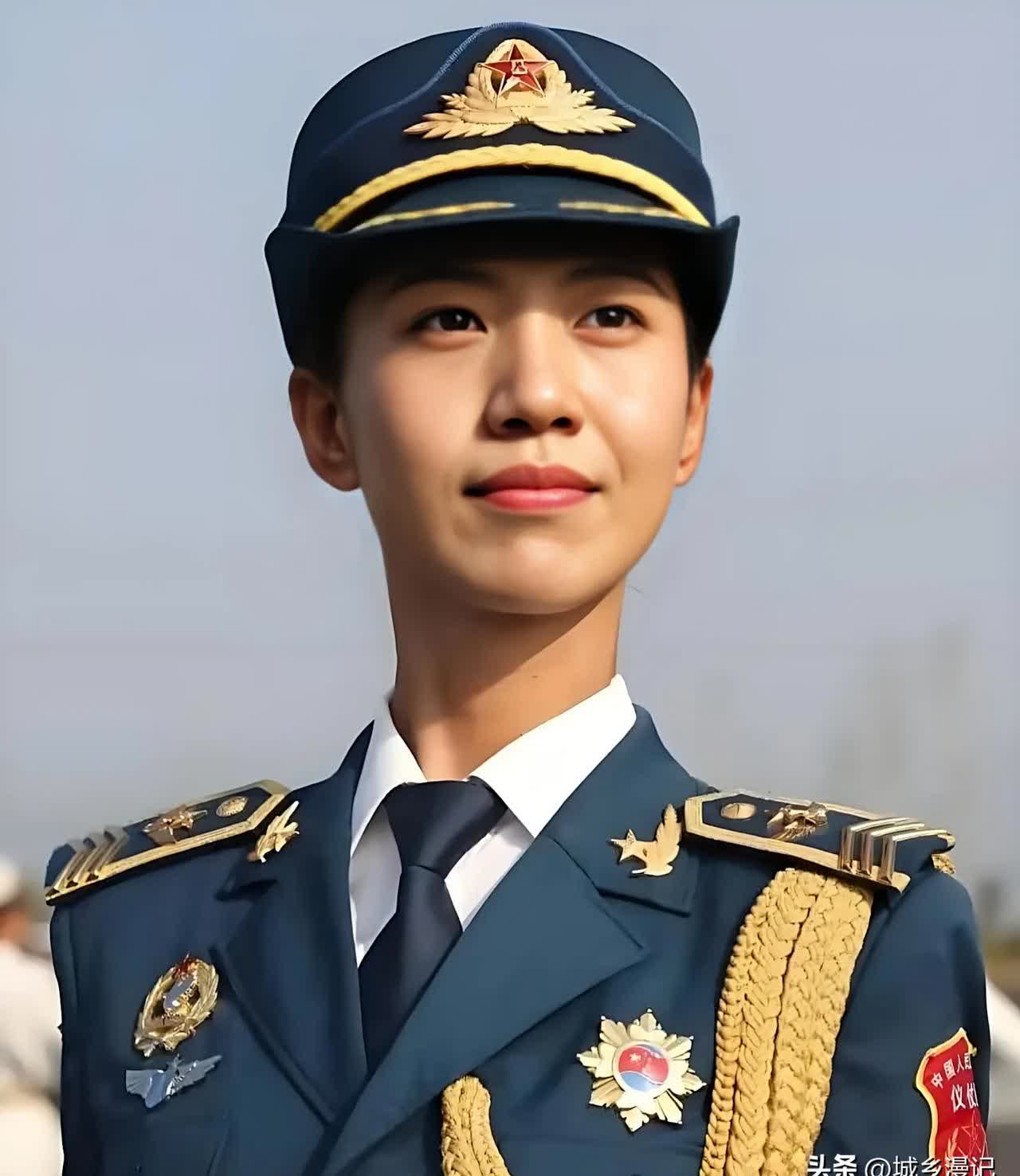 英姿飒爽的程诚中国仪仗女兵队队长
