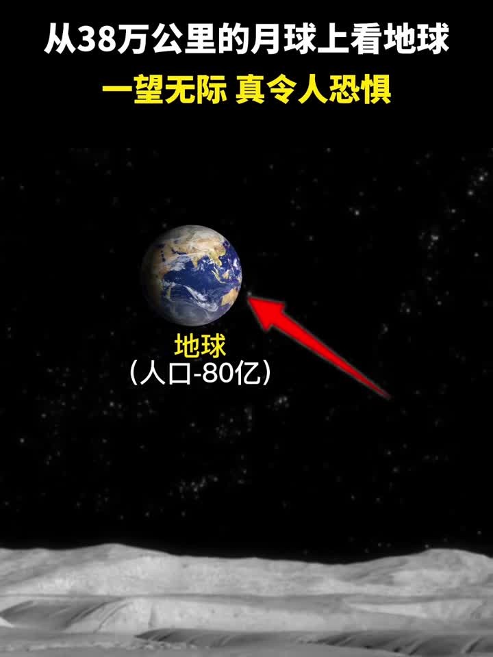 从38万公里的月球表面看地球,一望无际,真令人恐惧!