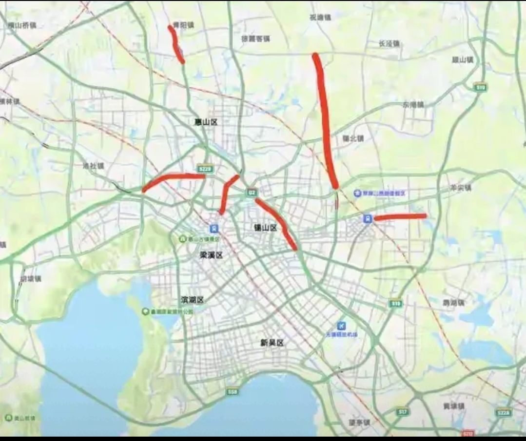 最近无锡的快速路建设可谓热火朝天,不过仔细一瞧,在建的几条快速路