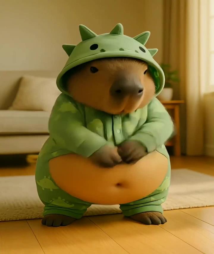 可爱恐龙居家服,卡皮巴拉的睡衣真不错!