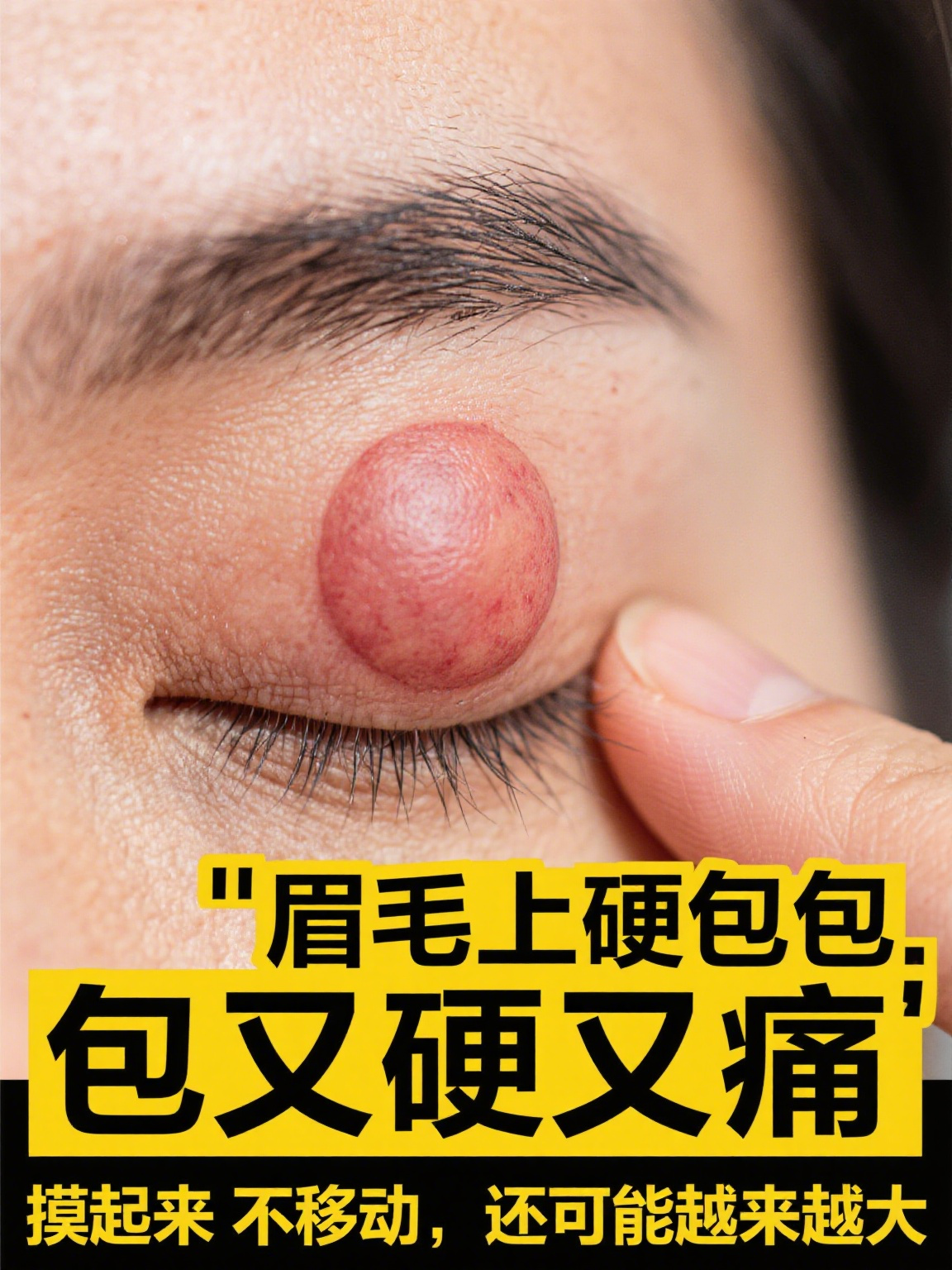 眉毛上长了个硬包凸起