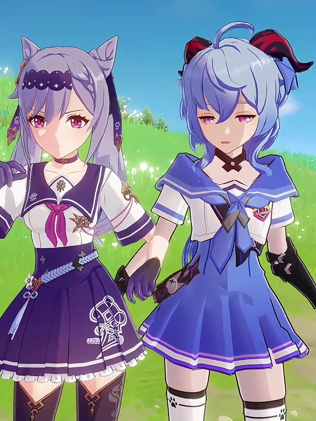 当甘雨和刻晴换上校服