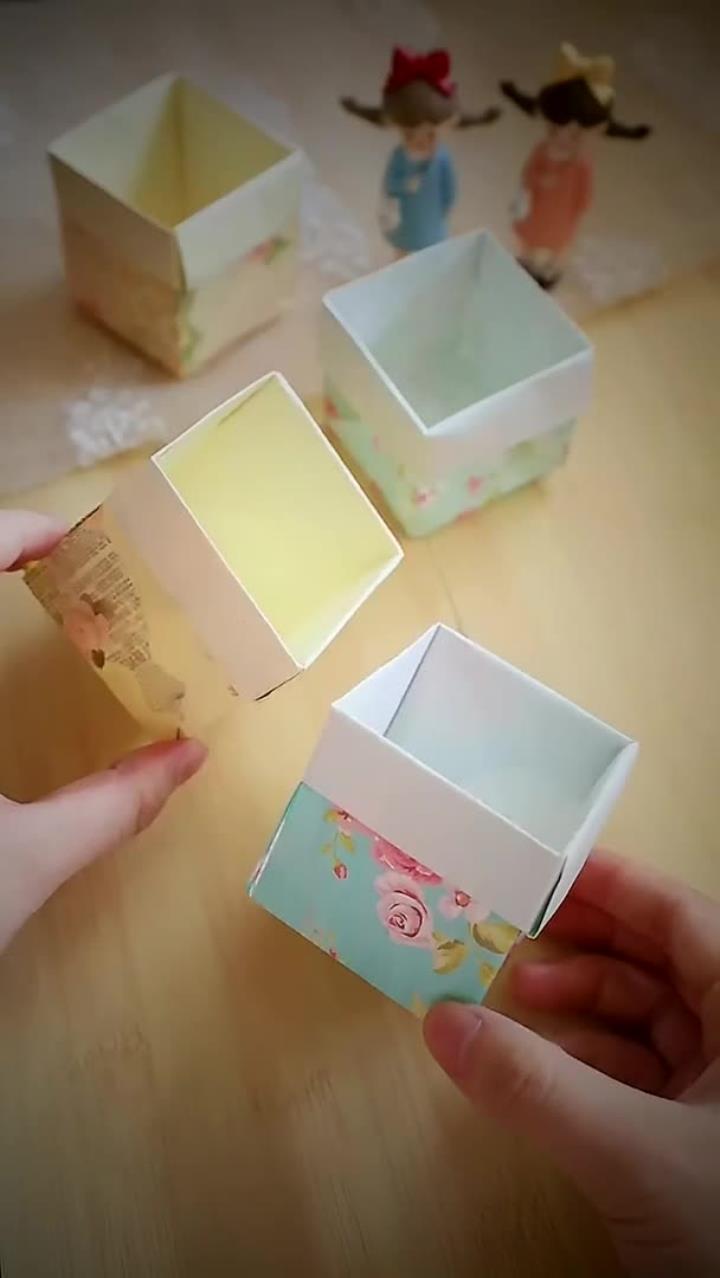一张纸折简单又可爱的桌面收纳盒,你学废了吗