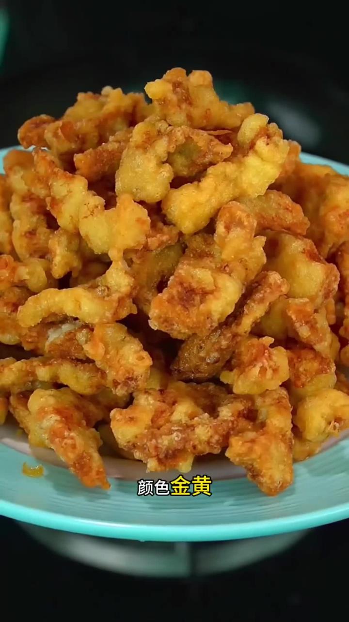 干炸里脊这样做颜色金黄外酥里嫩又香又好吃