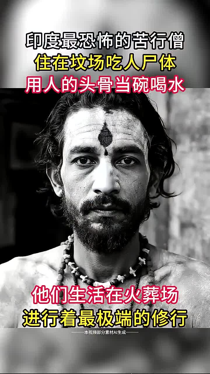 印度最恐怖的苦行僧,住在坟场,吃人尸体,用人的头骨当碗喝水