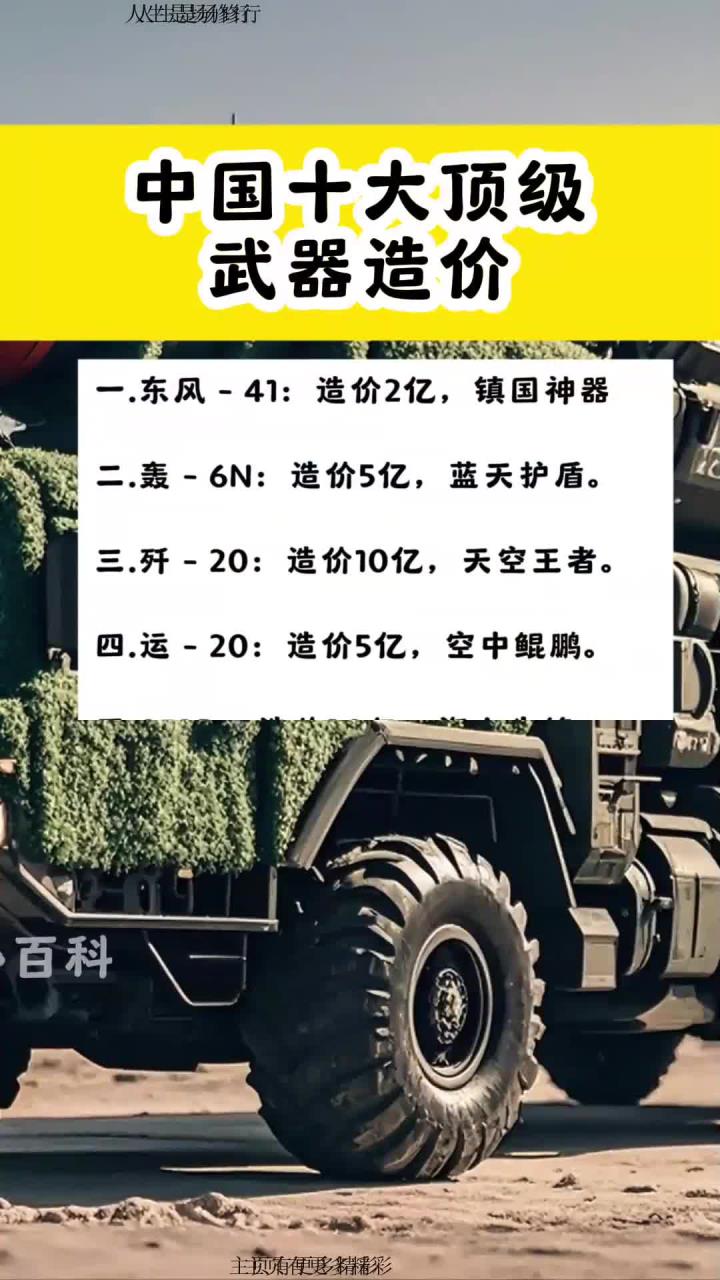 中国十大武器价格排名
