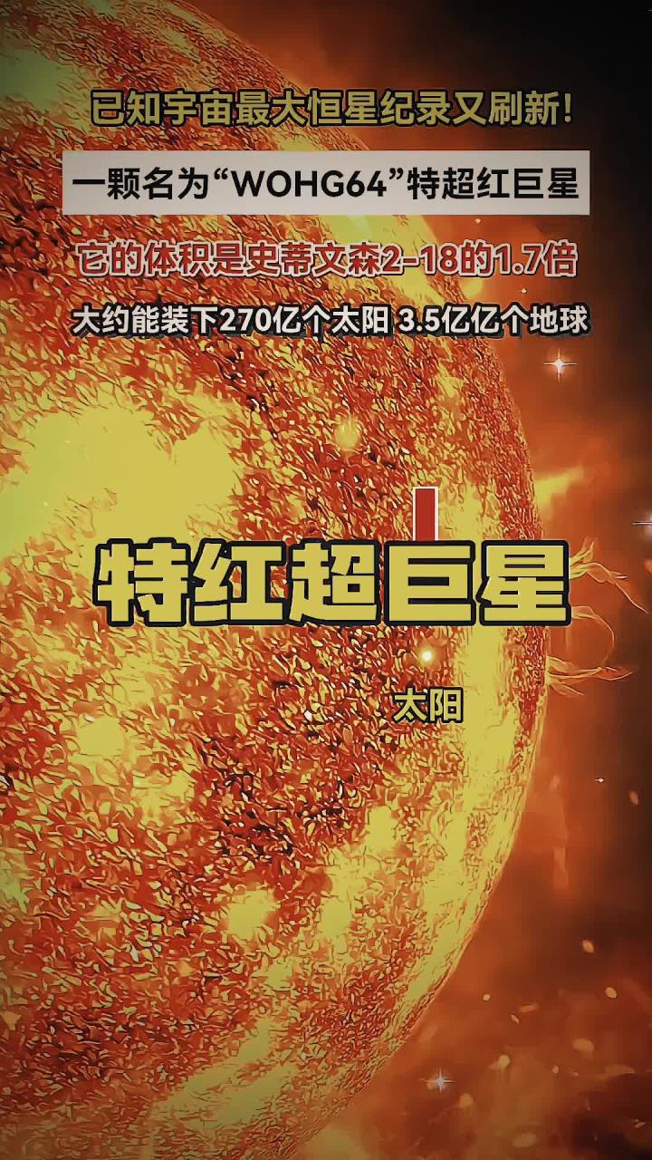 最大恒星又被刷新了,科学家发现一颗比史蒂文森218还要大的特红超巨星