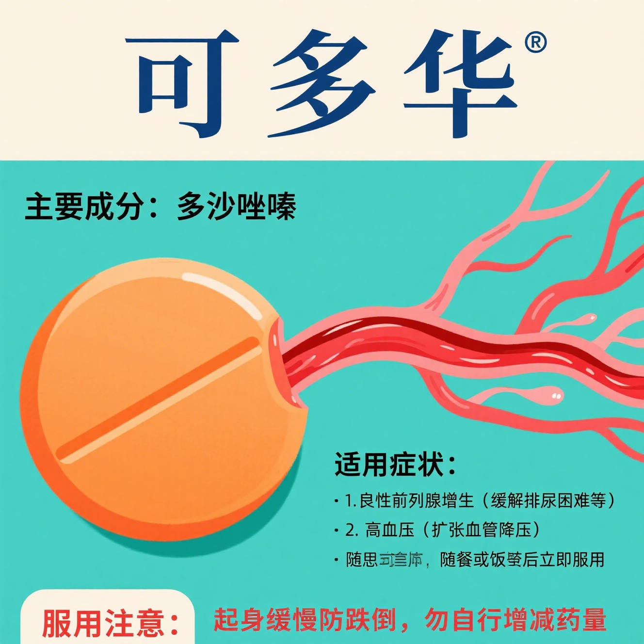 可多华  可多华是一种常用于治疗良性前列腺增生和高血压的药物,其