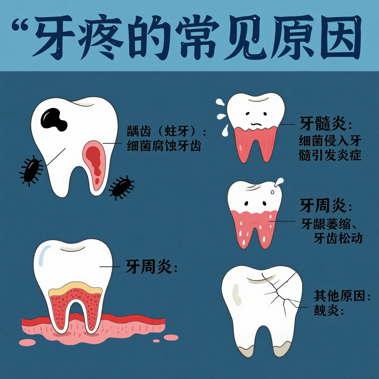 那究竟是什么原因导致牙疼呢?今天就来给大家说道说道