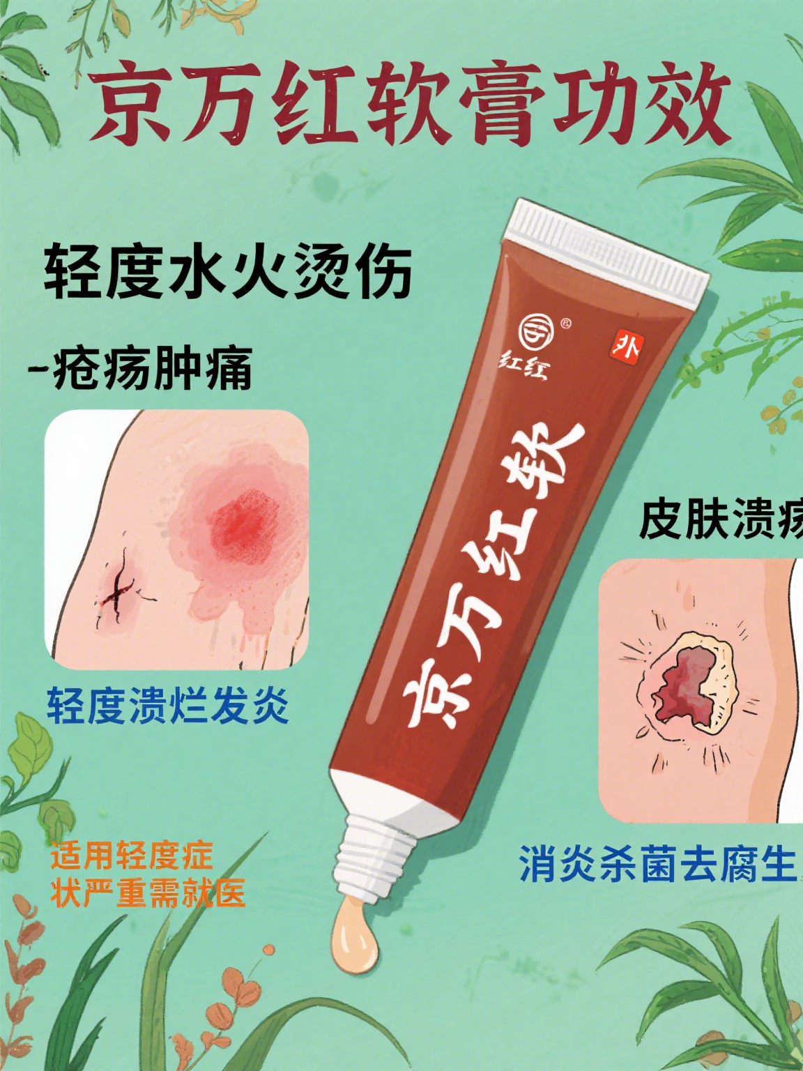 京万红软膏的功效与作用 京万红软膏是一款常见的外用中成药,在应对多