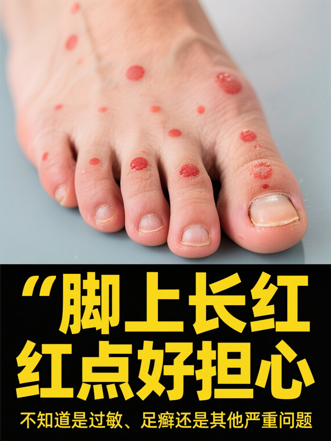 脚上出现红色斑点图片 当看到脚上出现红色斑点的图片时,可能会让人