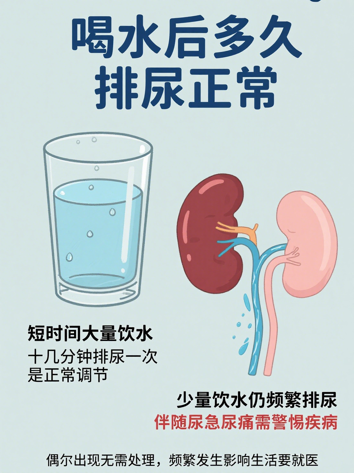 为什么一喝水几分钟就想尿而且每回尿量比较大为什么在线