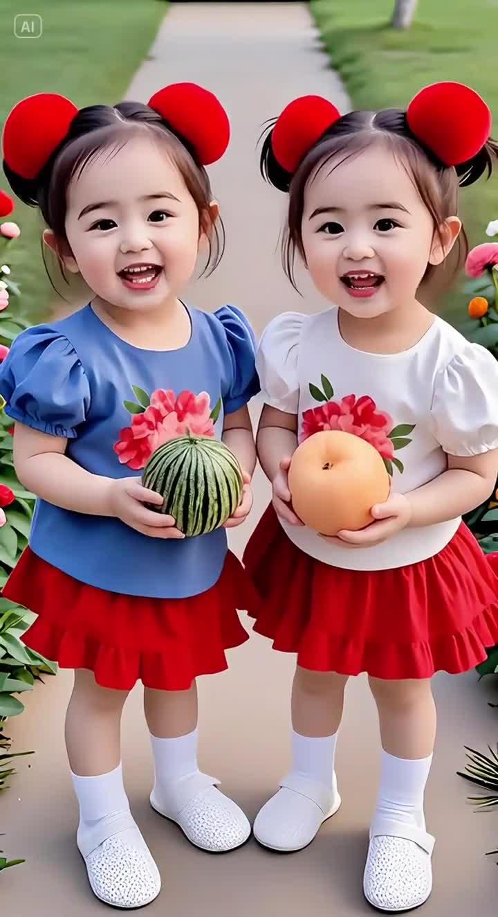 萌娃穿搭两个小可爱双胞胎萌娃