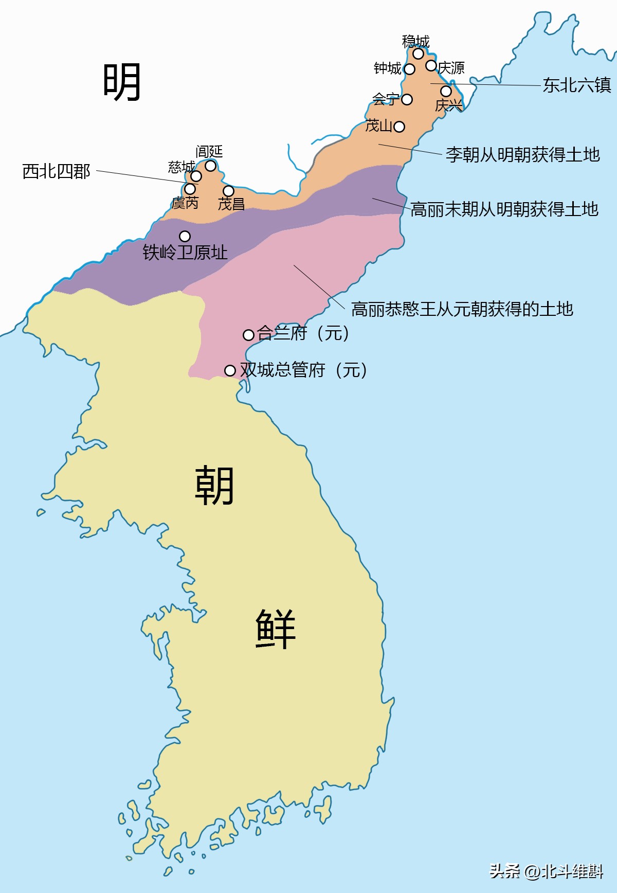 明朝鲜争东北女真地,明割让领土予朝鲜