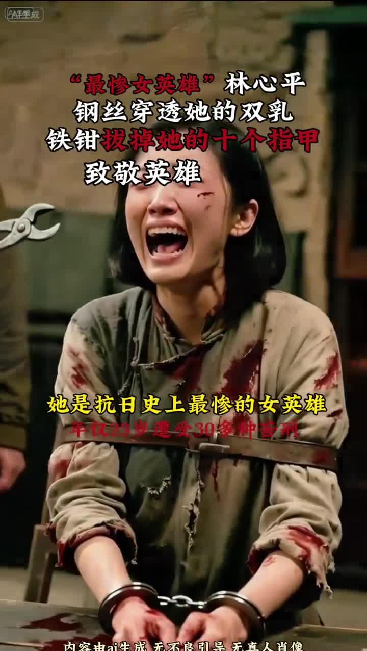 最惨女英雄林心平,遭受残忍折磨,钢丝穿胸铁钳拔十指甲