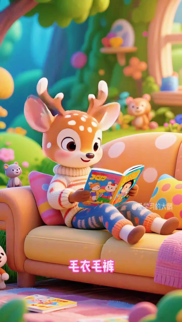 启蒙早教儿歌《小鹿小鹿》,小鹿小鹿毛衣毛裤,身上开花头上长树,儿童