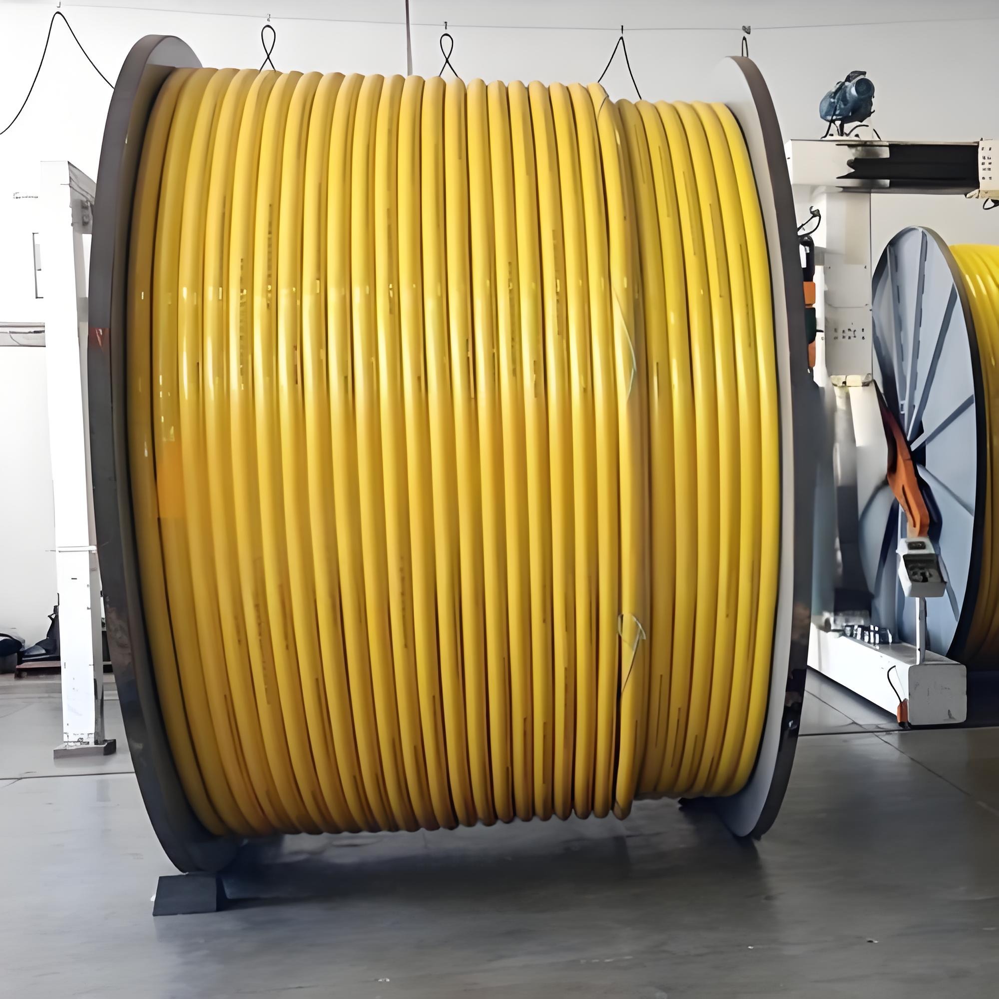 先划重点海上石油平台用高压电缆导线绕圈将导线缠绕在圆筒上