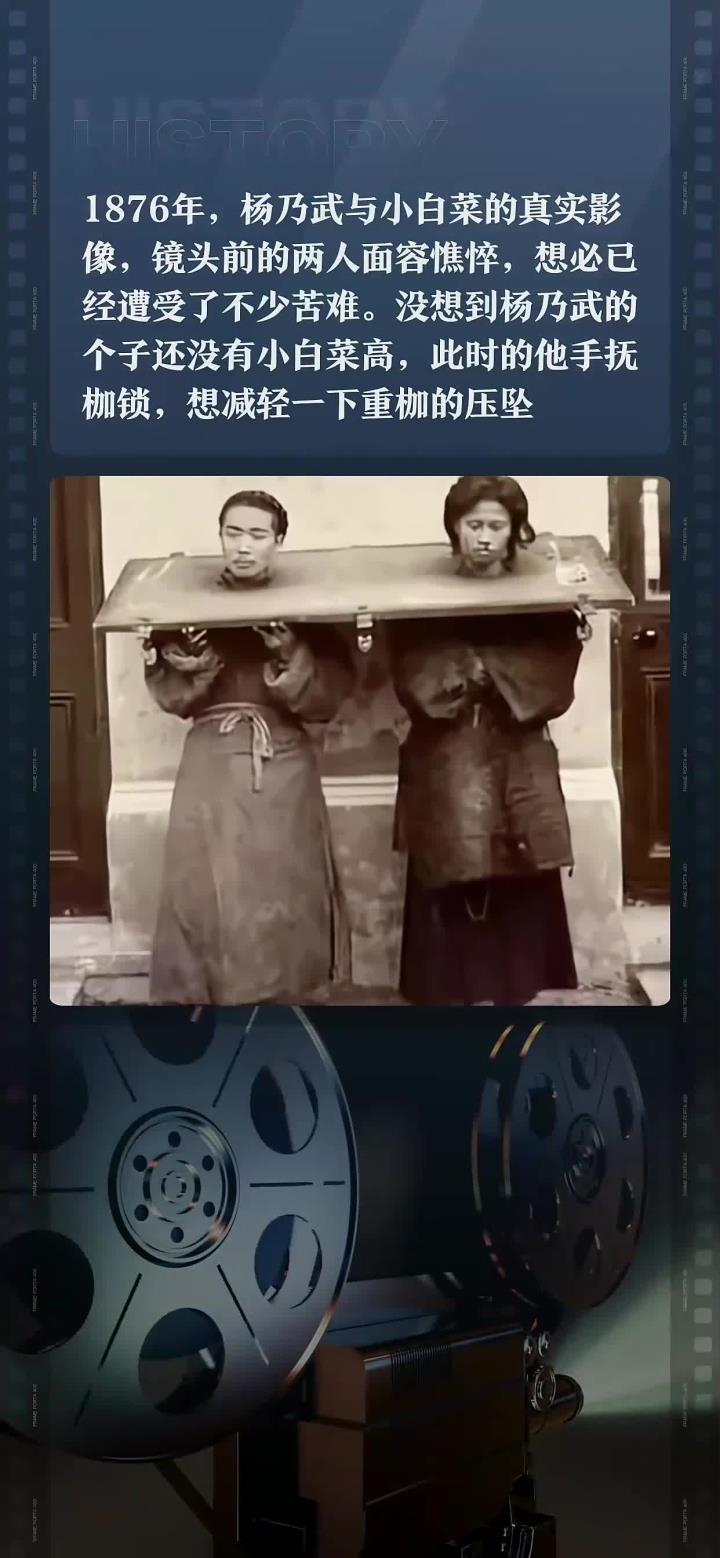 1876年,杨乃武与小白菜的真实影像,镜头前的两人面容憔悴,想必已经