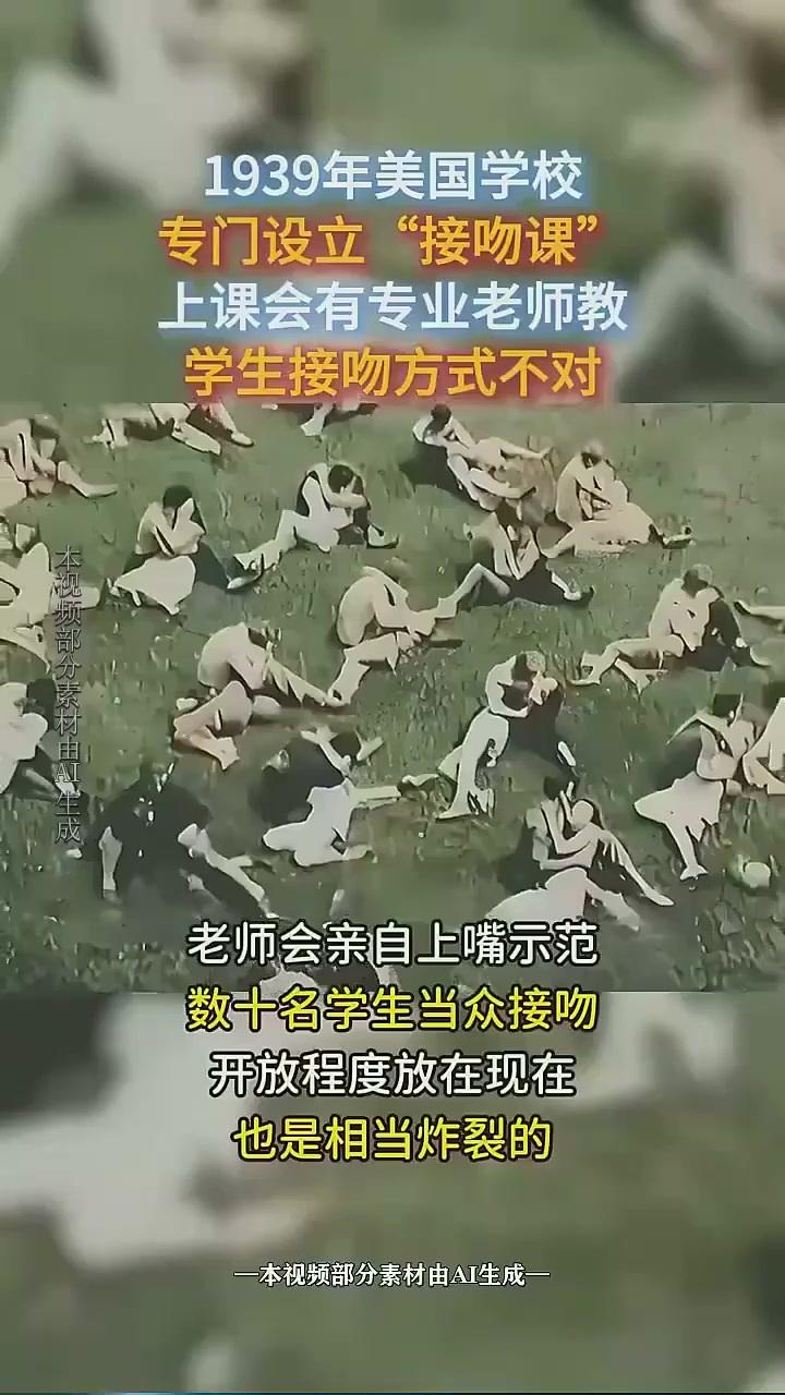 1939年美国学校推出亲吻课程,老师亲自教授技巧,开放程度令