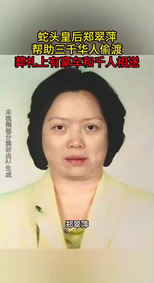 蛇头皇后郑翠萍,帮助三千华人偷渡,葬礼上有豪车和千人相送