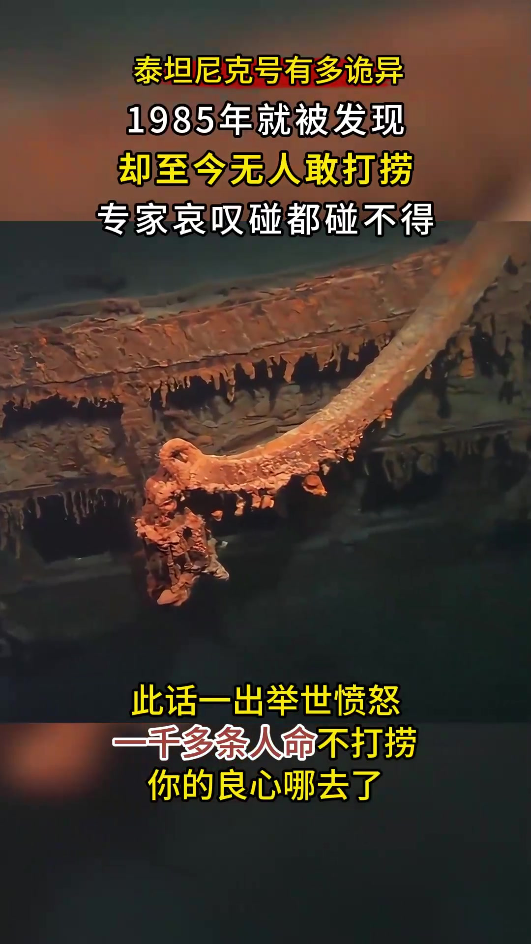 诡异的泰坦尼克号,1985年被发现却无人敢捞,专家哀叹:碰不得啊