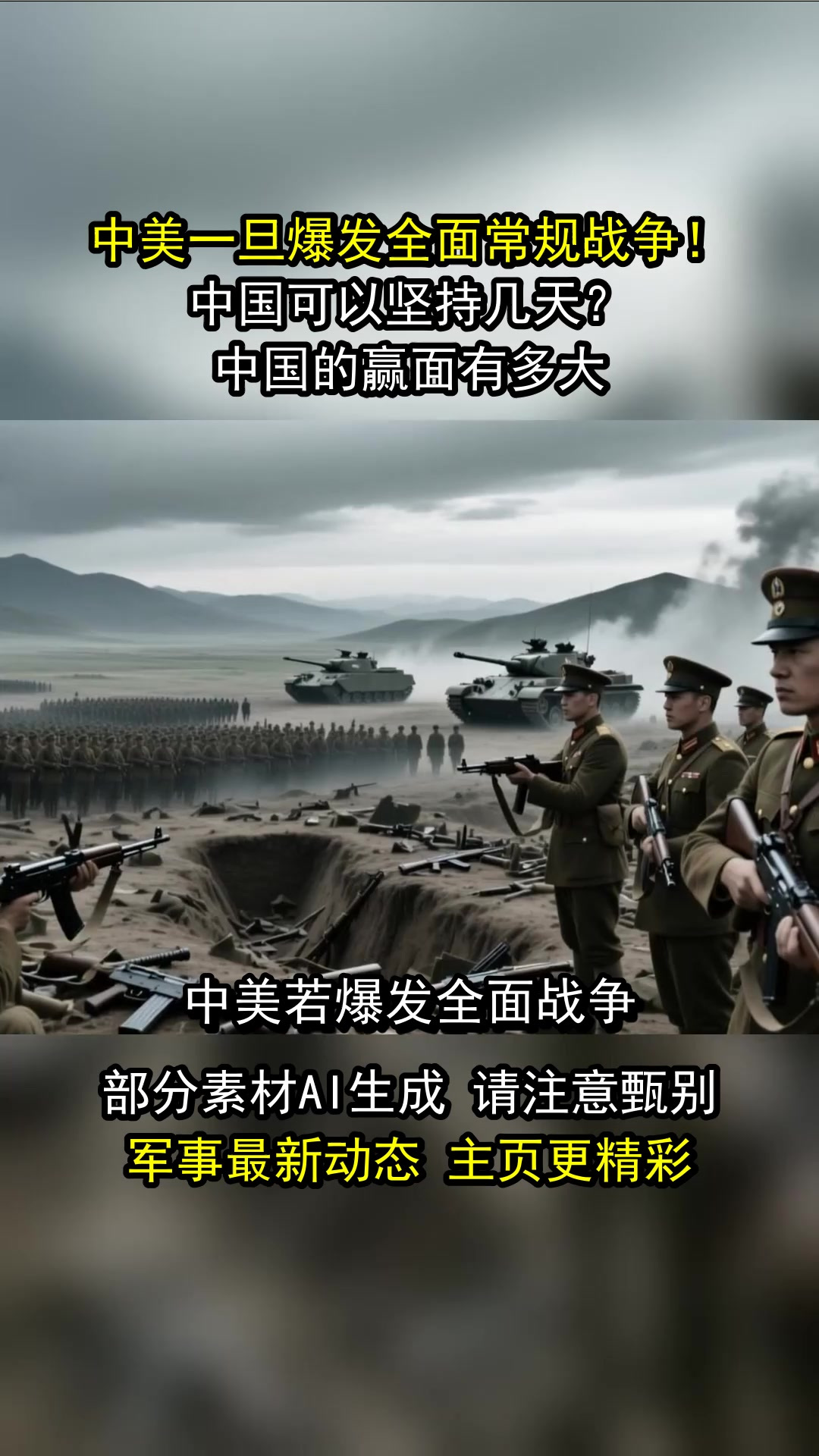 中美一旦爆发全面常规战争!中国可以坚持几天?中国的赢面有多大